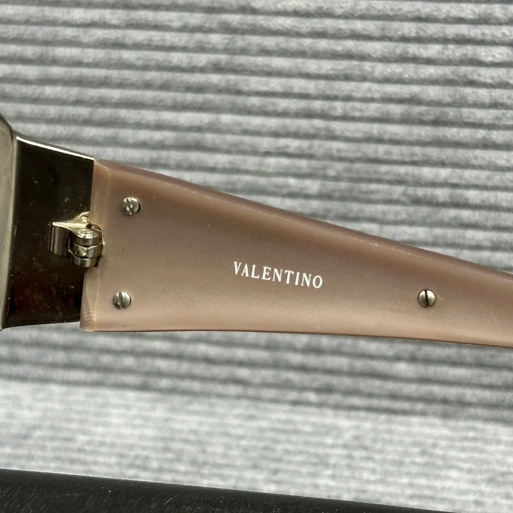 Valentino 5451/S Crystal Embellished Shield Sunglasses Silver Pink Y2k